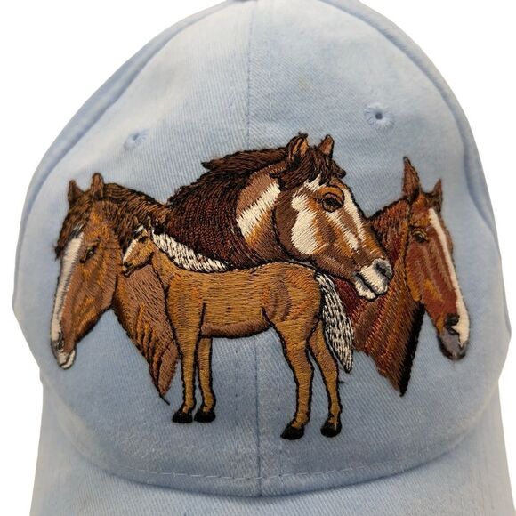 🐴Vintage 90’s style Wild Horses Embroidered Hat Jackson hole Wyoming ranch hat - Picture 2 of 14